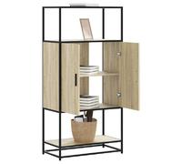 vidaXL Buffet haut chêne sonoma 68x35x139 cm bois d'ingénierie métal Marron