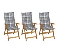 Vidaxl vidaXL Chaises pliables de jardin lot de 3 Bois d'acacia