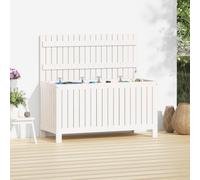 vidaXL Coffre de jardin en pin massif 115x49x60 cm Blanc