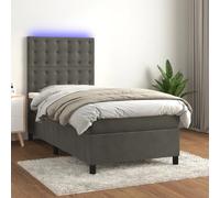 VIDAXL vidaXL sommier à lattes avec LED - Gris foncé 90x190 cm