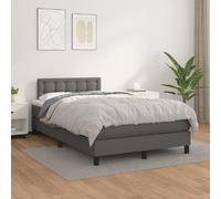 VIDAXL vidaXL Sommier à lattes de lit avec matelas Gris 120x200 cm