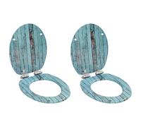 vidaXL Vieux Bois Siège de Toilette - Lot de 2