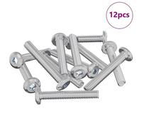 vidaXL Vis de verrou Uni 12 pcs Argenté M6 x 35 mm Acier