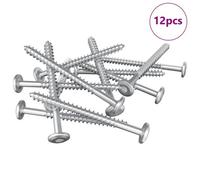 vidaXL Vis en bois 12 pcs Argenté M6 x 70 mm Acier