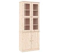 vidaXL Vitrine en Verre Alta 77x35x186,5 cm Bois de pin Massif