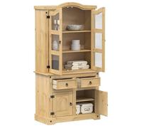 Vidaxl Vitrine En Verre Corona 100x48,5x179 Cm Bois Massif De Pin Multicolore