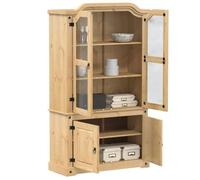 vidaXL Vitrine en verre Corona 103,5x42x180 cm Bois de pin massif Portes vitrées