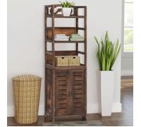 vidaXL Vitrine Marron foncé 46x24x140 cm Bois massif de Paulownia
