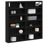 vidaXL Vitrine Chêne Noir 60 x 8,5 x 58 cm Bois d'ingénierie, Solution de Rangement Bureau, Cabinet d'affichage spacieux, étagères murales Chic, Meuble Moderne pour Organiser la Maison