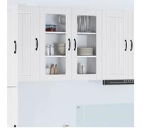 vidaXL Vitrine murale de cuisine Lucca Blanc 80 x 31 x 80 cm en Bois d’Ingénierie avec Porte en Verre