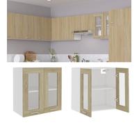 vidaXL Armoire en verre suspendue Lyon Chêne Sonoma 60x31x60 cm Bois d'ingénierie
