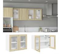 vidaXL Vitrine Suspendue Lyon Chêne Sonoma 80 x 31 x 60 cm Bois d'ingénierie