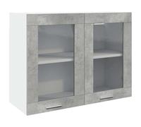vidaXL Vitrine Suspendue Lyon Gris béton 80 x 31 x 60 cm