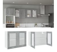 vidaXL Armoire vitrée Suspendue Sonoma Gris 80x31x60cm Bois ingénierie