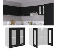 vidaXL Vitrine suspendue ""Lyon"" Noir 60 x 31 x 60 cm Bois d'ingénierie 802522