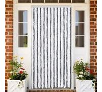 vidaXL Vliegengordijn 100x200 cm chenille grijs en wit377369 G