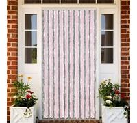Vidaxl Rideau Anti-Mouches Gris Argenté Et Rose 90x200 Cm Chenille