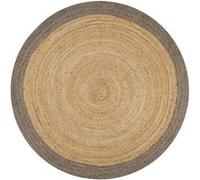 vidaXL Vloerkleed handgemaakt met grijze rand 150 cm jute133676 Gris G