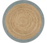 vidaXL Tapis Jute fait main avec bordure vert olive 150 cm