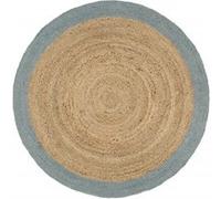 Vidaxl Tapis Fait À La Main Jute Avec Bord Vert Olive 240 Cm
