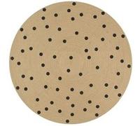 vidaXL Vloerkleed handgemaakt met print polkadot 120 cm jute133687 Noir G