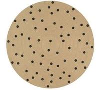 vidaXL Vloerkleed handgemaakt met print polkadot 90 cm jute133686 Noir G