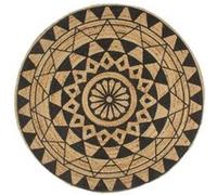 vidaXL Vloerkleed handgemaakt met zwarte print 120 cm jute133699 Noir G