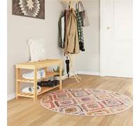 vidaXL Tapis Lavable, Moquette de Sol, Carpette de Chambre à Coucher Salon Salle de Séjour, Moderne, Multicolore Ø 120 cm