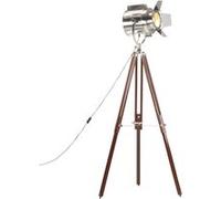 vidaXL Vloerlamp driepoot 180 cm massief mangohout 286106 Brun G