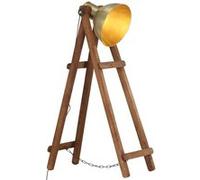 Vidaxl Lampadaire Laiton E27 Bois De Manguier Massif