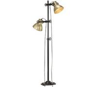 Vidaxl Lampadaire Avec 2 Abat-Jour Laiton E27 Fonte Multicolore