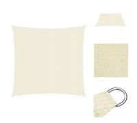 vidaXL Voile d'ombrage 160 g/m² Crème 3x3 m HDPE - Parasols & Protection solaire