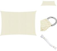 vidaXL Voile d'ombrage 160 g/m² Crème 3x4,5 m HDPE - Parasols & Protection solaire