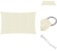 vidaXL Voile d'ombrage 160 g/m² Crème 3x5 m HDPE - Parasols & Protection solaire