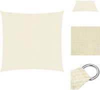 vidaXL Voile d'ombrage 160 g/m² Crème 5x5 m HDPE - Parasols & Protection solaire