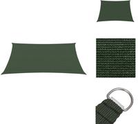 vidaXL Voile d'ombrage 160 g/m² Vert foncé 3/4x3 m HDPE - Parasols & Protection solaire