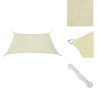 vidaXL Voile d'ombrage HDPE carrée 3,6 x 3,6 m crème - Parasols et protections solaires
