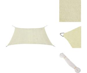 vidaXL Voile d'ombrage HDPE carrée 3,6 x 3,6 m crème - Parasols et protections solaires