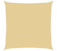 vidaXL Voile d'ombrage Sable 5x5 m 100% Polyester Oxford, bâche de Voile d'ombrage, auvent d'ombrage, auvent de fête, Voile d'ombrage de Patio