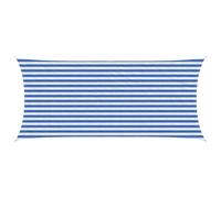 vidaXL Voile d'ombre Bleu et Blanc 2 x 4,5 m HDPE, Voile d'ombrage Moderne, Protection pour balcons, terrasse, Pare-Soleil, résistant au Vent, Couvre UV