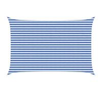 vidaXL Voile d'ombre 3 x 5 m Bleu et Blanc HDPE – Pare-soleil résistant au vent, protection UV