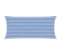 vidaXL Voile d'ombre Bleu et Blanc 2 x 4,5 m HDPE, Voile d'ombrage Moderne, Protection pour balcons, terrasse, Pare-Soleil, résistant au Vent, Couvre UV