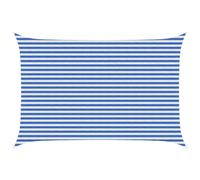 vidaXL Voile d'ombre Bleu et Blanc 3 x 5 m HDPE, Voile d'ombrage Moderne, Protection pour balcons, terrasse, Pare-Soleil, résistant au Vent, Couvre UV
