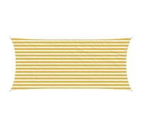 vidaXL Voile d'ombre Jaune et blanc 2 x 5 m HDPE