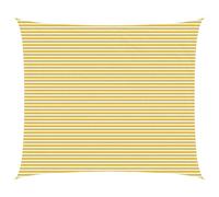 vidaXL Voile d'ombre Jaune et blanc 6 x 8 m HDPE