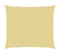 vidaXL Voile d'ombre Jaune et Blanc 6 x 8 m HDPE, Voile d'ombrage Moderne, Protection pour balcons, terrasse, Pare-Soleil, résistant au Vent, Couvre UV