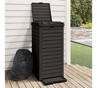 vidaXL Vuilnisbak voor buiten 41x41x86 cm polypropeen zwart364171 Noir G
