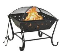 vidaXL Vuurplaats met pook XXL 62 cm staal311893 Noir G