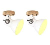Wand-/plafondlampen industrieel 2 st E27 20x25 cm wit320519