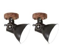 Vidaxl Lampe Murale Industrielle/De Plafond 2 Pcs Noir 20x25 Cm E27